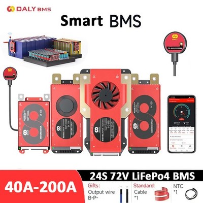 Daly Smart BMS 24S 72V 40A-200A LiFePo4 BMS Battery with Balance +Bluetooth NTC