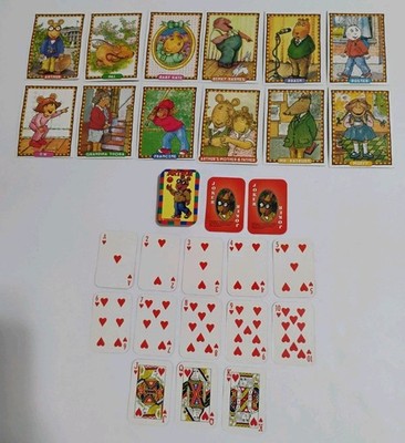 Vntg PBS Arthur Aardvark Characters Trading Cards & Mini Deck Of Playing Cards 