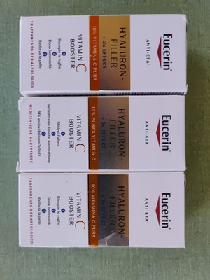 Eucerin Hyaluron-Filler + 3x Vit C Boost 3-Pk 8ml 0.25oz Damaged Box Exp 09/2027