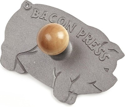 Norpro Cast Iron Pig Shaped Bacon Press with Wood Handle As Shown 