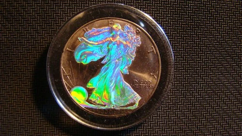 2001 American Silver Eagle Colorized 1oz Fine Silver From A Local Estate