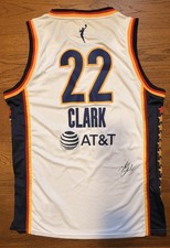 CAITLIN CLARK SIGNED AUTOGRAPHED WHITE JERSEY INDIANA FEVER PSA/DNA COA