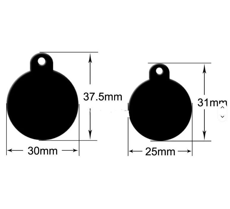 Linda Etiqueta Personalizada con Nombre de Mascota - Accesorio Grabado Redondo Doble Cara Perro Gato Foto 2 de 4