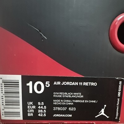 Jordan Air Jordan 11 Retro High ''Win Like '96'' Gym Red/Black/White 378037-623