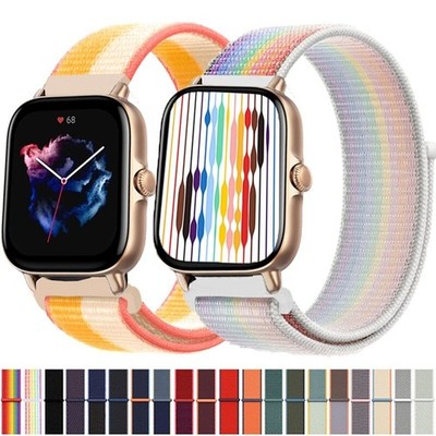 22 20mm Watch Band fr Amazfit GTS 2 3 Pro 4 2e Mini GTR 42 47mm Nylon Loop Strap