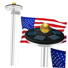 Flag Pole Solar Light Top Mount,60 Led Super Bright Flagpole Solar Black
