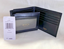 Bosca Continental Italian I.D. Old Leather Wallet Black 95-59 MSRP 149 NWT