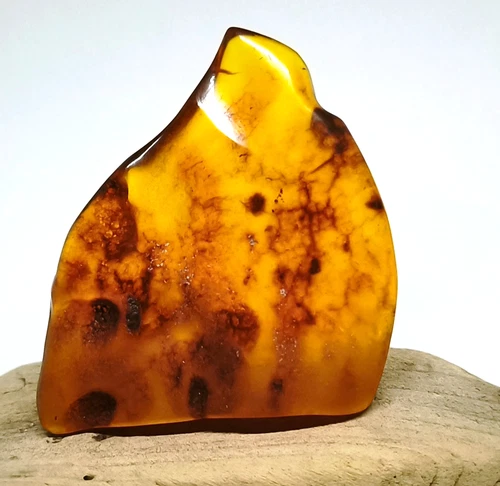 Large Amber Stone Natural Baltic Cognac Semi-Polished Translucent 33.2 Grams