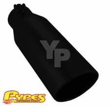 Diesel Truck 5 In 6 Out Diameter 12 Long Black Exhaust Tip - Clamp On Install Diesel Truck 5 In 6 Out Diameter 12 Long Black Exhaust Tip - Clamp On Install