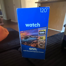 onn. 120 in Wall-Mounted Projection Screen, Wall Mountable, Mount-Wall Type