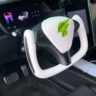 Yoke Steering Wheel Carbon Fiber for Tesla Model X & S 2014-2023 Heated Leathe