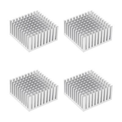 Heat Sink Carved Parallel Line MOS GPU Chip Silver 40x40x20mm 4pcs