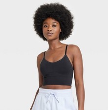 NWT All in Motion sz XS Black Seamless Longline Cami Sports Bra Tank 3-77