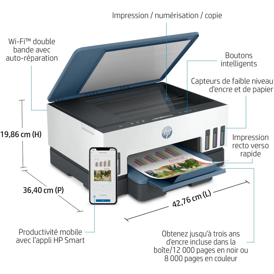 Imprimante jet d'encre HP Smart Tank Plus 7006 - Photo 2/4