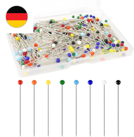 250 StüCk Stecknadeln Mit Kopf, 38 Mm Bunte Glaskopfnadeln, Edelstahl Stecknadel
