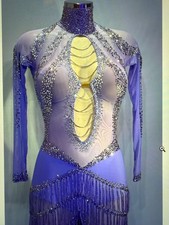 ballroom dance competition dress latin. rhythm XS heavily stoned great color