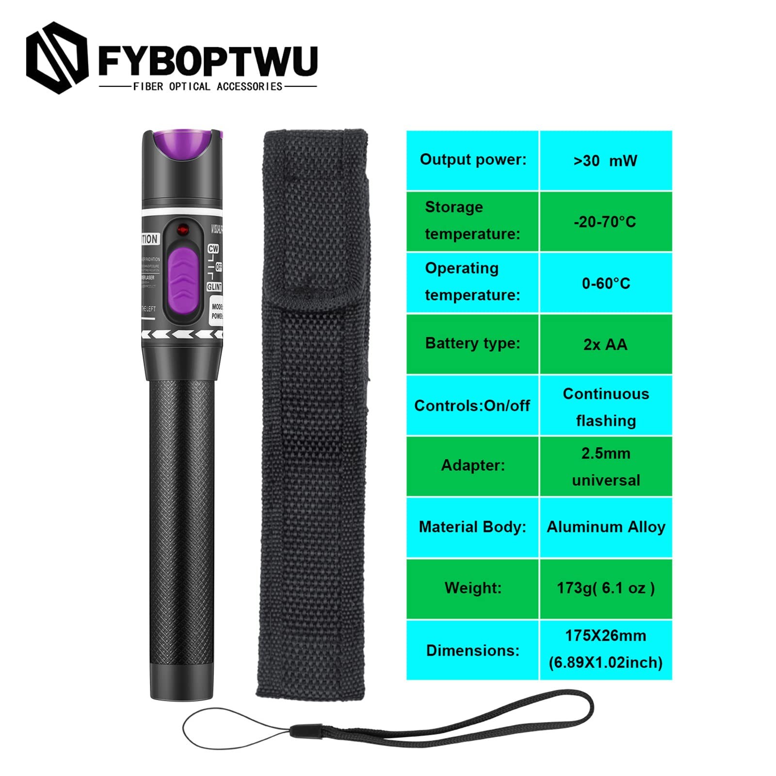 - 2pc 30km Visual Fault Locator VFL Fiber Tester Visual Fault Locator Fiber O...