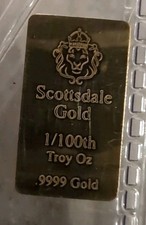 Scottsdale Gold 1/100th Oz Bar (Prepper Gold) .9999 Pure