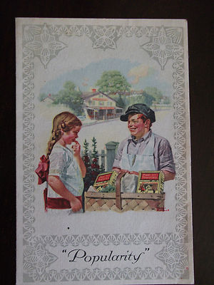1920 RARE Post Toasties Cereal Box Insert ''Popularity'' by Norman Rockwell NICE!