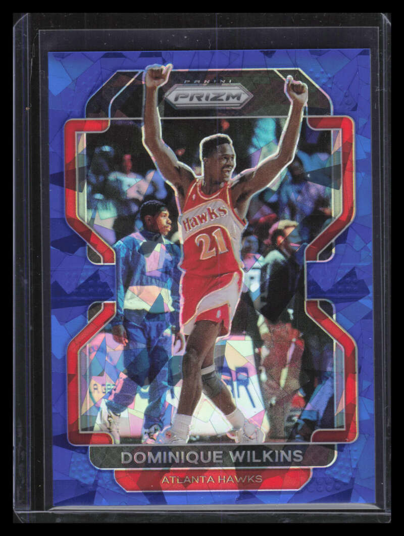 2021-22 Panini Prizm Prizms Blue Ice Refractor 252 Dominique Wilkins 7/125
