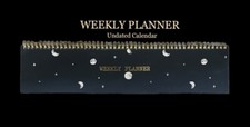 Undated XL Weekly Planner 17  Horizontal Spiral Desk Calendar Blank Note Pad