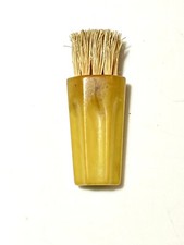 Vintage Light Green/Caramel Colored Bakelite Tan Bristle Brush 2  