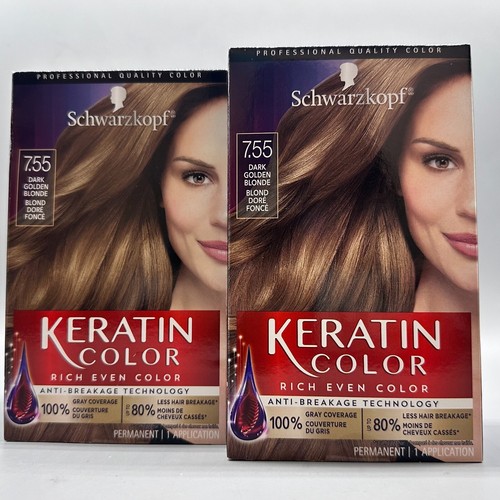 Schwarzkopf Keratin Color Hair Color Cream, 7.55 Dark Golden Blonde 2