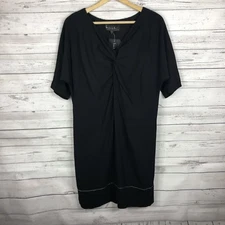 Nicole Miller Collection Black Twist Front Dress Size Small Knee Length NWT