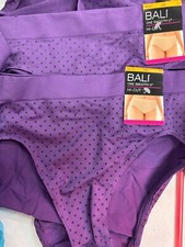 Bali One Smooth U 3 Pack Hi-cut Panty Brief Purple Polka Dot Size 7 NWT 2362
