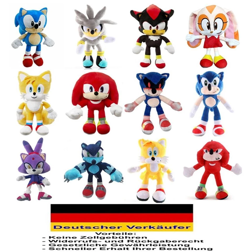 K.A. CMF - Sonic Plüschtier 30 cm Plüsch Figur Stofftier Kuscheltier Plush Puppe