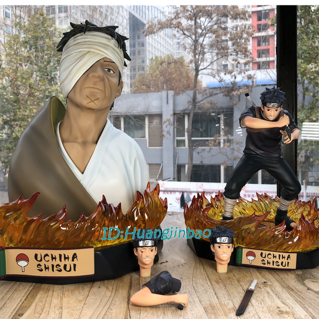 Naruto Uchiha Shisui Statue Shimura Danzou Bust Statue Painted In Stock