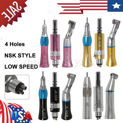 Dental Low Speed Handpiece Kit Straight Air Motor Contra Angle External/Inner