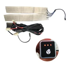Car Steering Wheel Heating Kit 12V W/ Wiring 3-Shift Switch Carbon Fiber 2 PCS