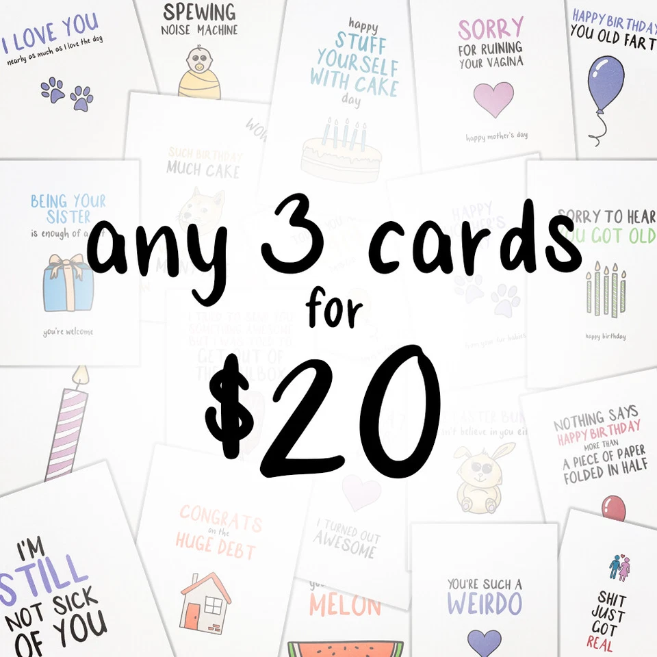 PURPLEFROG DESIGNS Greeting Card - Pick any 3 for $20