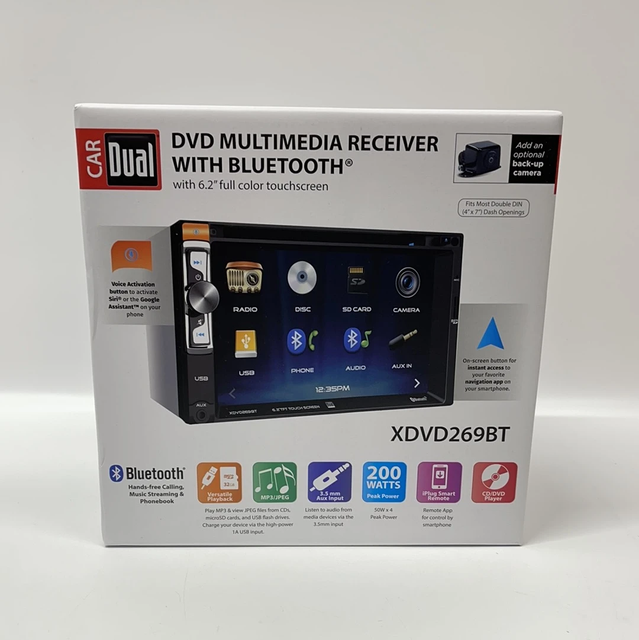 Dual Electronics Xdvd269bt 6.2inch Multimedia Touch Screen Stereo for