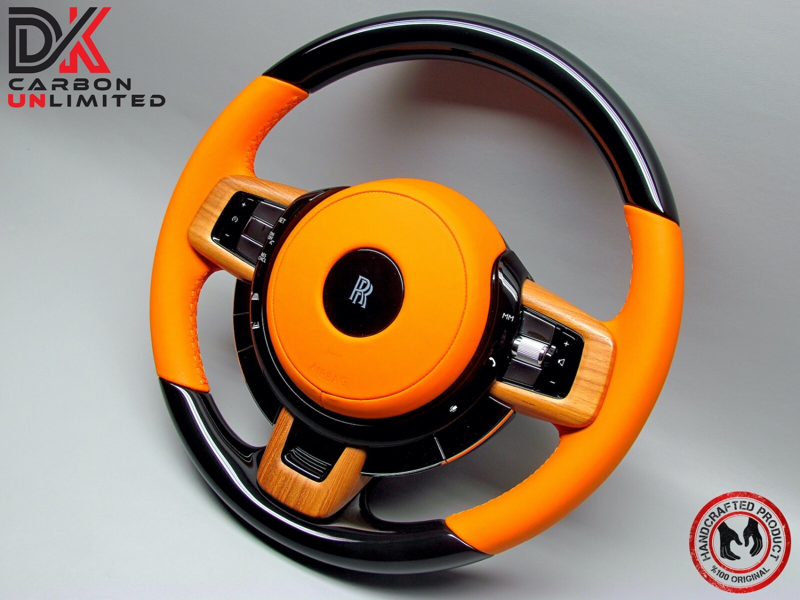 Rolls Royce Cullinan Ghost Spectre Mandarin Napa Piano Black Steering Wheel v1.1