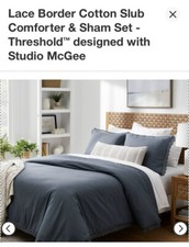 King Size comforter w/lace border - 3 Pieces - Gray - Threshold