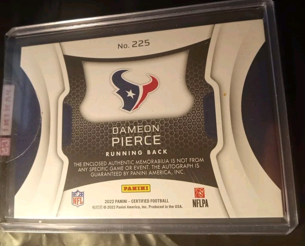 2022 Panini Certified Autograph Dameon Pierce #225 Rookie Auto Patch /99 🏈 view 7