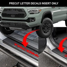Red Overlay LETTER DECALS for Front Rear Door Sill For 2016-2023 Toyota Tacoma