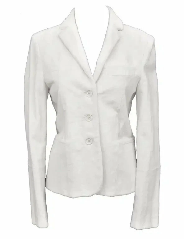 Blazer in pelliccia di visone bianco Tom Ford $14K per Gucci
