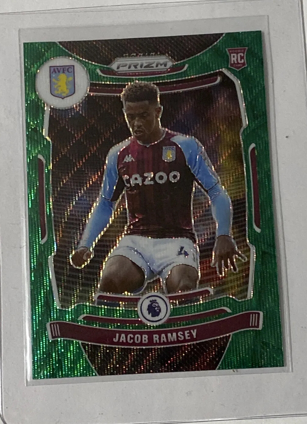 2021-22 Panini Prizm Premier League Green Wave Jacob Ramsey RC Aston Villa #133
