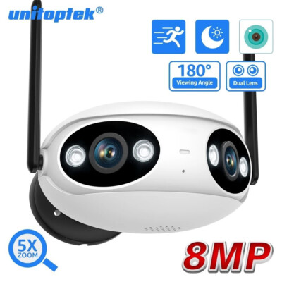 4K PoE Security Camera System Dual-Lens 180° FoV Two Way Talk Spotlights- US SH