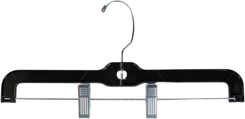 20 Skirt Pant Hangers Plastic Clothing Black 14" Adjustable Padded Clips Pinch - Picture 5 of 16