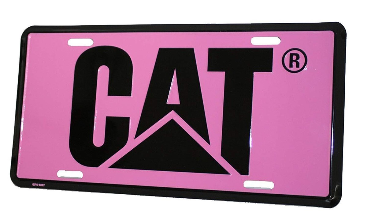 Caterpillar CAT Dark Pink/Black Ladies Vanity Novelty Aluminum