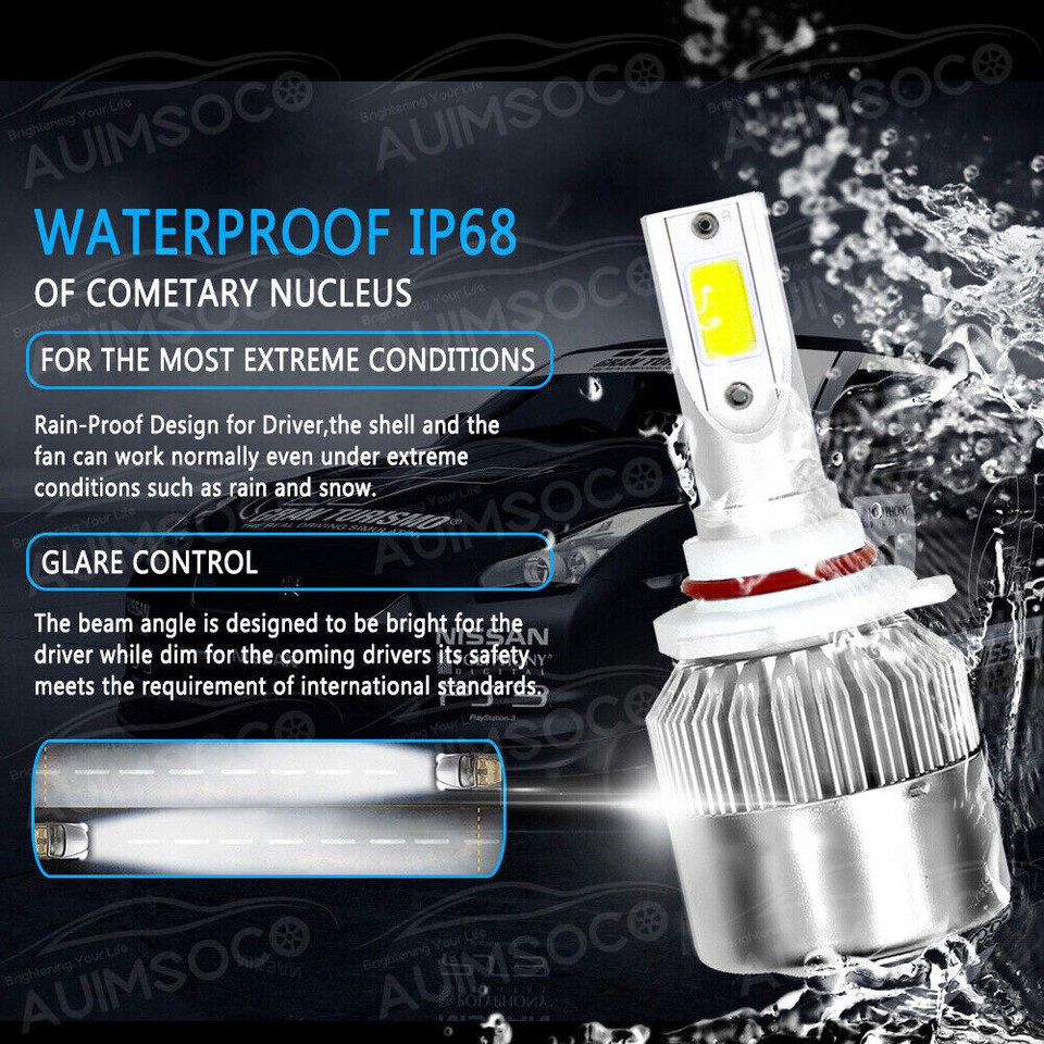 AUIMSOCO LED Headlight And Fog Light Kit For Ford F-150 2015-2023 – 6500K White, 6 Bulbs (9005/H11/9145)-1274748