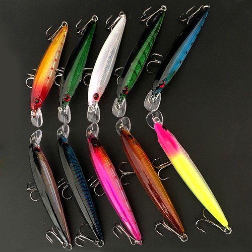 10PCS Minnow Fishing Lures Set - Crankbaits & Jerkbaits For Bass, Trout, Walleye