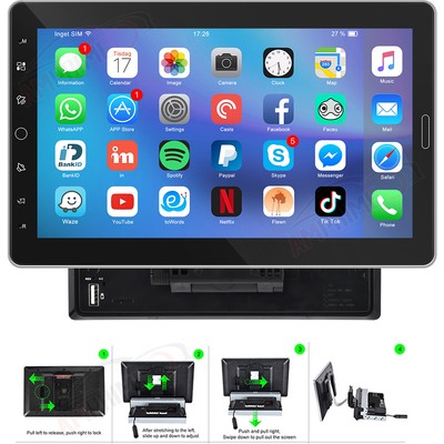 10.1 Zoll Single 1 Din Android 12 Radio Stereo Abnehmbar GPS Navi Bluetooth WiFi