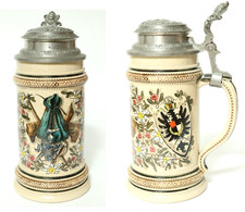 Alter Reservistenkrug Österreich KUK Tiroler Kaiserjäger ? Bierkrug Krug Kaiser