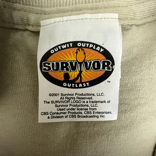 Vintage Survivor Africa T Shirt Mens XXL 2XL Tan Graphic Tee Reality TV Cotton - Picture 6 of 10