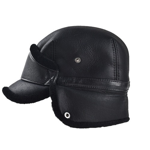 帽子 vintage OLD GAP leather cap Vintage GAP Leather Trapper Hat Black Winter Adult Unisex One Size